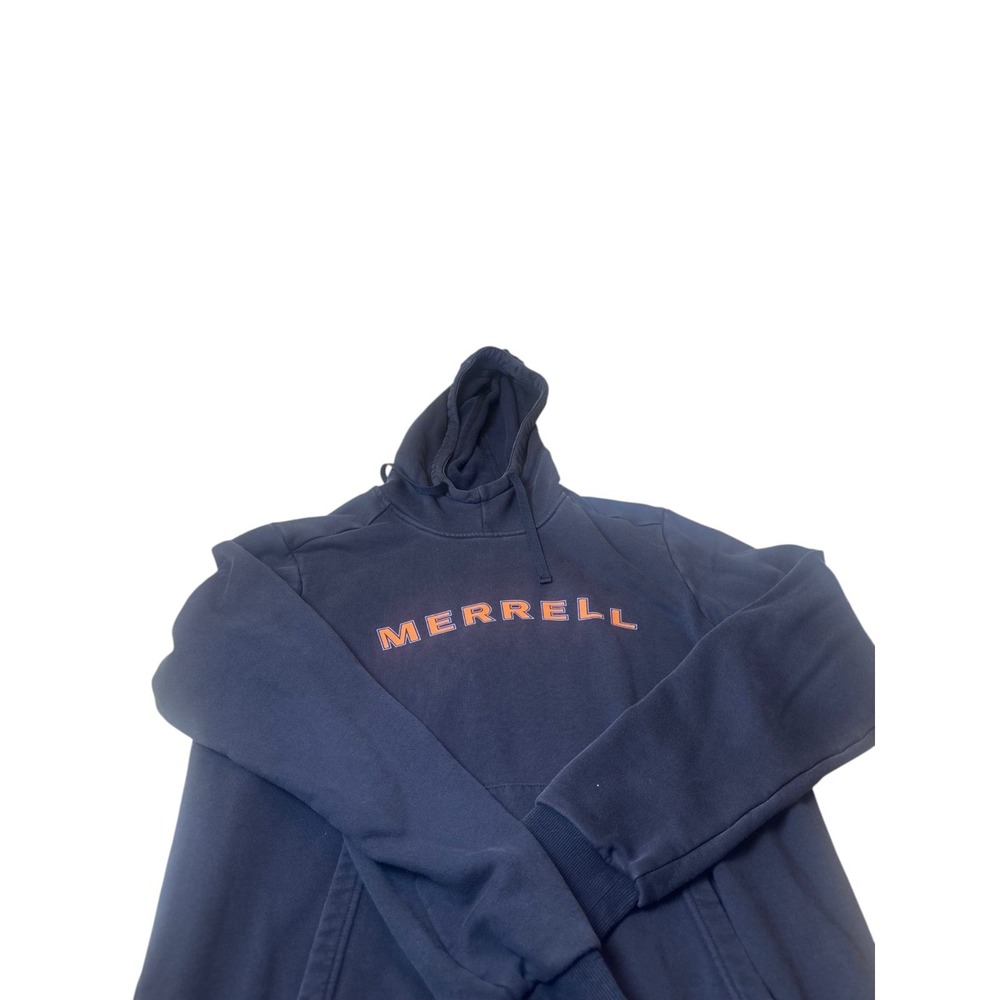 Merrell Men's Navy Gradient Wordmark Hoodie Medium Pullover Sweatshirt Outdoor‎
